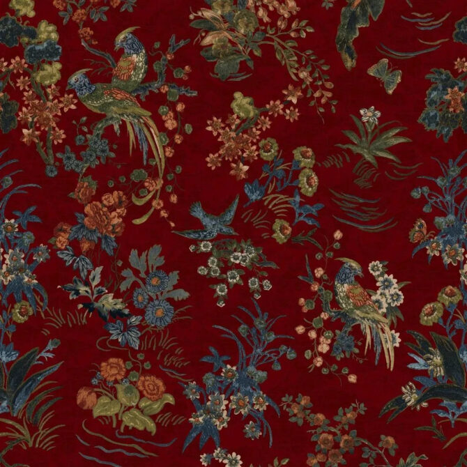 Ralph Lauren Fabric Campbell Floral Lacquer Red